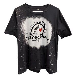 🖤 Game Day Bleached Graphic Tee - Size 2XL 🖤